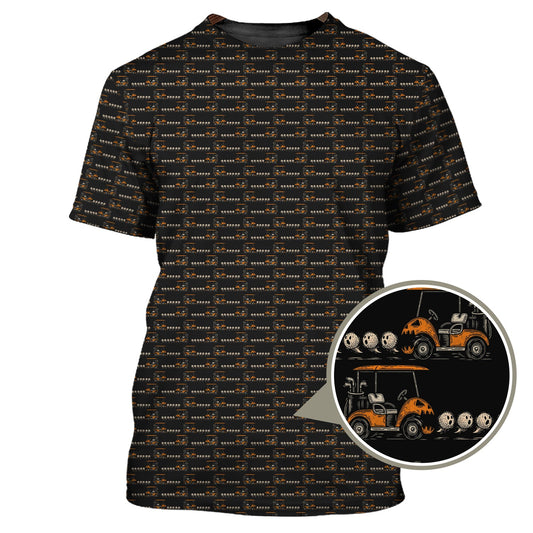 Maxcorners Crazy Pattern Golf Shirt, Halloween Golf Shirt For Golfer, Funny Golf Shirt For Men