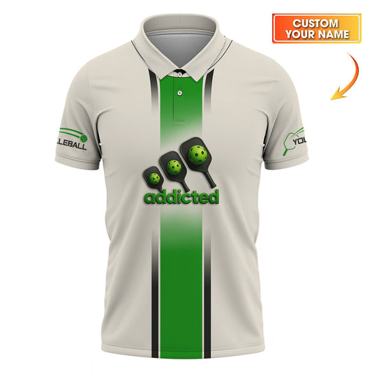 Maxcorners Custom Pickleball Shirts For Men's, Addicted Funny Pickleball Shirt, Gift For Pickleball Lovers LM0509