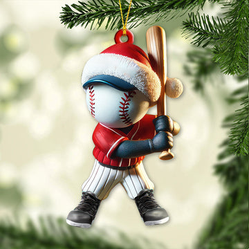 Maxcorners Custom Name Baseball Ornament, Baseball Lover Christmas Gift 2D Flat LM2211
