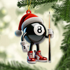 Maxcorners Custom Name Billiard Ornament, Billiard Lover Christmas Gifts 2D Flat LM2211