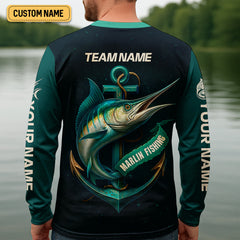 Maxcorners Blue Marlin Fishing Team Shirt, Fishing Jersey, SPF Shirt For Men, Gift For Fisherman, Fishing Shirts