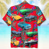 Maxcorners Personalized Classic Car Hawaiian Shirt, Purple Parrot Seamless Pattern, Custom Photo Car Aloha Shirts (Up to 5 photos)
