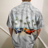 Maxcorners Personalized Muscle Car Hawaiian Shirt, Flower And Palm Tree, Custom Photo Car Aloha Shirts (Up to 5 photos)