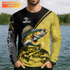 Maxcorners Personalized Walleye Fishing UPF Shirt, Fishing Long Sleeve Shirt, Fishing Shirt For Men