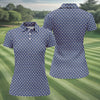 Maxcorners Blue New York Assman Pattern Polo Shirt, Golf Tops For Women, Hawaiian Golf Shirt, Women’s Golf Polo LM1507