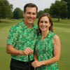 Maxcorners Shamrock St Patrick's Day Light Green Golf Shirt, Women's Golf Tops, Ladies Golf Polos, Women's Polo Shirt