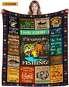 Maxcorners Gone Fishing I'd Rather Be Fishing Custom Name Blanket, Presents For Fishermen, Gift For Fishing Lover LM0201