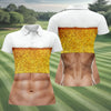 Maxcorners Bubbly Beer Foam Faux Abs Sleeveless Crop Golf Shirt, Golf Tops For Women, Ladies Golf Top LM1507