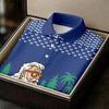 Maxcorners Funny Retro Golfer Drinking Beer Paisley Polo Shirt, Golf Shirts For Women, Women’s Golf Apparel LM1507