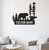 Maxcorners Personalized Bear Metal Sign WITH LED/WITHOUT LED Light Custom Name Mountain Scene Wall Art Cabin Lodge Rustic Decor Gift LM0110