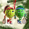Maxcorners Custom Name Tennis Couple Ornament, Tennis Couple Christmas Gift 2D Flat LM2111