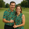 Maxcorners Shamrock Beer Lucky Four Leaf Clover St Patrick's Day Pot Of Gold Polo Shirts For Men, Golf Gift For Men