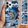 Maxcorners Fishing Blue Water Wave Premium Style Sport Personalized Name Phone Case (8 Fish Species)