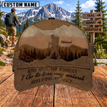 Maxcorners Hiking Bear Mountain Forest Personalized Name 3D Cap