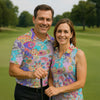 Maxcorners Vibrant Paisley Floral Patchwork Golf Polo Shirt, Ladies Golf Shirt, Golf Tops For Women LM1507