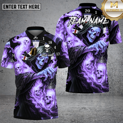 Maxcorners Grim Reaper Dartboard  Flames Multioptions Personalized Name, Team Name Unisex 3D Shirt (4 Colors)