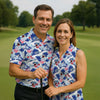Maxcorners Funny Shark Japanese Wave Hawaiian Golf Shirt, Women's Golf Tops, Ladies Golf Shirts LM1507