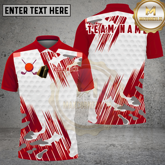 Maxcorners Golf Shirts Golf Texture Purple Camo Design Multicolor Options Personalized Name, Team Name 3D Shirt (4 Colors)