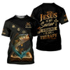 Maxcorners Jesus Is My Savior, Fishing Therapy SPF Shirt, Funny Fishing Shirt, Gift For Fisherman