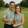 Maxcorners Leopard Pattern St Patrick's Day Shamrock Golf Shirt, Fun Golf Shirts For Men, Polo Shirts For Men