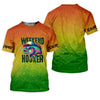 Maxcorners Weekend Hooker Green Yellow Orange Fishing UPF Shirts, Hooded Sun Shirt, Gift For Fisherman