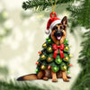 Maxcorners Custom Name German Shepherd Ornament, German Shepherd Christmas Gift 2D Flat LM2111