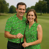 Maxcorners Three Leaf Clover Golf And Beer St Patrick's Day Green Golf Shirt, Fun Golf Shirts For Men, Polo Shirts For Men