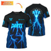 Maxcorners Personalized Name Darts Shirts, Electric Lightning Dart Jerseys, Custom Blue Dart Shirt for Men LM0509