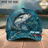 Maxcorners Fishing Ocean Blue Underwater Texture Personalized 3D Cap (12 Fish Species)
