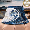 Maxcorners Fishing Blue Smoke Wave Personalized Name 3D Bucket Hat (12 Fish Species)