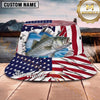 Maxcorners Fishing Red Black Vortex Fishing Design with Bold Splash Personalized Name 3D Bucket Hat (13 Fish Species)