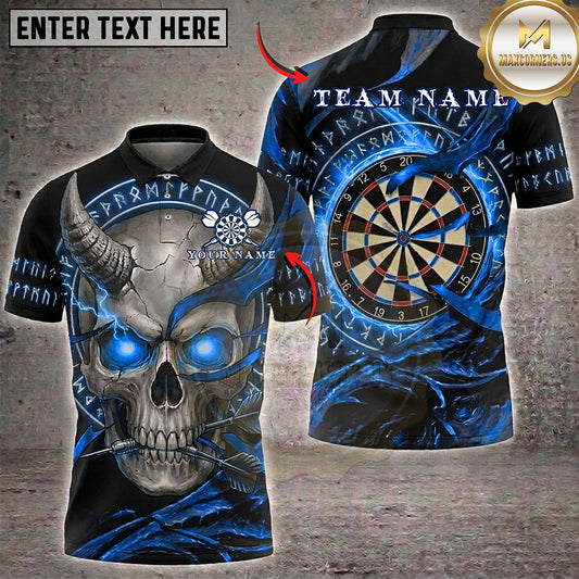 Maxcorners Darts Horned Skull Electric Dartboard Multiple Options Personalized Name, Team Name 3D Shirt