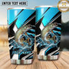 Maxcorners Fishing Tumbler Aqua Black Lightning Splash Design Personalized Name Tumbler (13 Species)