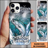 Maxcorners Black Grunge Water Splash Personalized Name Phone Case (13 Fish Species)