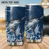 Maxcorners Fishing Tumbler Navy Blue Flame Splash Design Personalized Name Tumbler (13 Species)