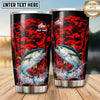 Maxcorners Fishing Tumbler Red Black Camouflage Splash Design Personalized Name Tumbler (13 Species)