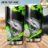 Maxcorners Fishing Tumbler Neon Green Paint Burst Design Personalized Name Tumbler (13 Species)