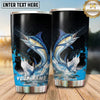 Maxcorners Fishing Tumbler Black Blue Double Catch Honeycomb Design Personalized Name Tumbler (13 Species)