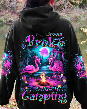 Maxcorners My Broom Broke So Now Flamingo Halloween Camping All Over Print LM2101