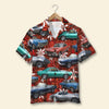 Maxcorners Personalized Classic Car Hawaiian Shirt, "Seamless Tribal Pattern" Custom Photo Car Aloha Shirts (Up to 5 photos)