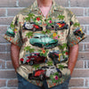 Maxcorners Personalized Hot Rod Hawaiian Shirt, American Map Pattern Custom Photo Car Aloha Shirts
