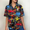 Maxcorners Personalized Hot Rod Car Hawaiian Shirt, Car Flame Island Pattern, Custom Photo Car Aloha Shirts (Up to 5 photos)
