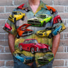 Maxcorners Personalized Muscle Car Hawaiian Shirt, Flower Field Pattern Custom Photo Car Aloha Shirts (Up to 5 photos)