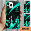 Maxcorners Bowling Pink Strike Ball Pins Multicolor Personalized Name 3D Phone Case