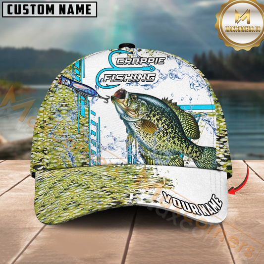 Maxcorners Fishing Skinfish Pattern Water Sport Jersey Multicolor Personalized Name 3D Cap (9 Breeds)