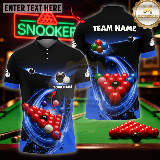 Maxcorners Pool Player Gear Luminous Vapor Illusion Multicolor Customized Name 3D Shirt