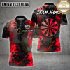 Maxcorners Darts Shirt – Grunge Dartboard Abstract Texture – Multioptions Personalized Name, Team Name 3D Shirt (4 Colors)