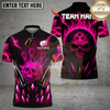 Maxcorners Bowling And Pins Neon Skull Vibes Multicolor Customized Name, Team Name 3D Shirts