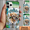 Maxcorners Duck Hunting German Shorthaired Pointer Teal Graphic Marsh Splash Personalized Name 3D Phone Case - Golden Retriever
