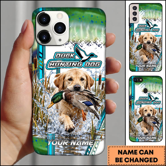 Maxcorners Duck Hunting German Shorthaired Pointer Teal Graphic Marsh Splash Personalized Name 3D Phone Case - Golden Retriever